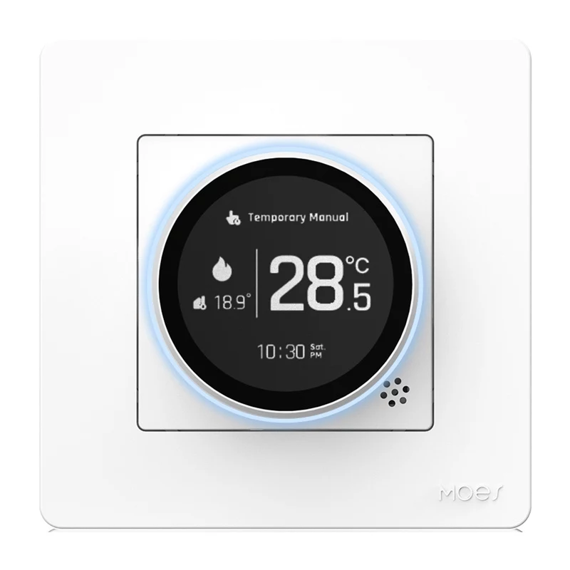 MOES ZHT-SR-GA ZigBee termostat pre vodné vykurovanie, biela