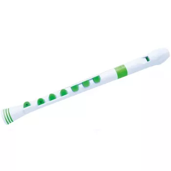 NUVO Recorder+ bielo-zelená sopránová flauta, nemecký hmatník, ladenie C, ABS plast, s puzdrom, čistiacou tyčinkou a tabuľkou hmatov