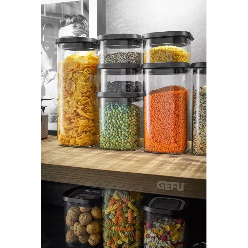 GEFU PANTRY obdĺžniková nádoba 2,5 l čierna, priehľadná 1 kus
