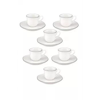 LA PORCELLANA BIANCA Teresa set šálok na espresso s podšálkami, 90 ml, porcelán, biela, 12 dielov