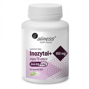 Aliness Inositol Myo/D-Chiro 650 mg + B6 x 100 Vege Caps