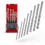 Einhell 38080 sada vrtákov do kameňa, 8-dielna, 3-10 mm, hrot z karbidu volfrámu, uhlíková oceľ