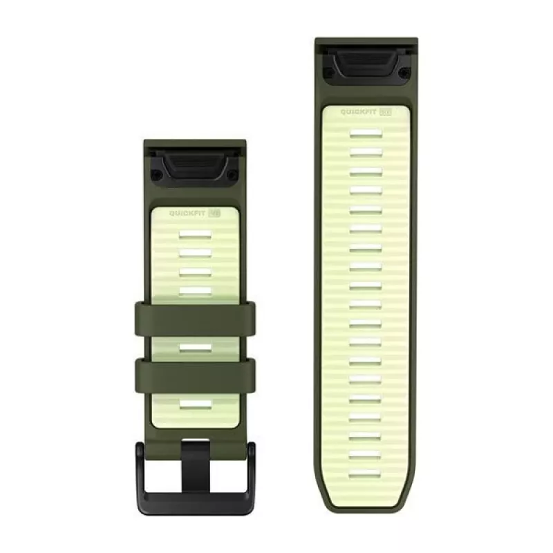 Garmin QuickFit 26 mm silikónový remienok na hodinky - Olive Drab / Lemon 010-14508-01