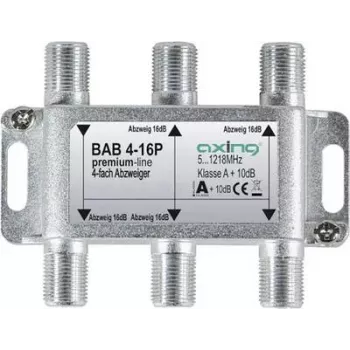 AXING BAB 4-16P - 4-násobný satelitný odbočovač, 16 dB odbočný útlm, 5-2400 MHz, F konektory
