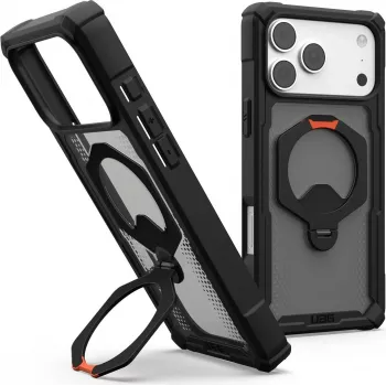 UAG Urban Armor Gear Plasma XTE 360 MagSafe puzdro s kickstandom pre Apple iPhone 18 Pro Max/17 Pro Max – čierna/oranžová/sivá transparentná 114572114097