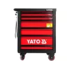 Yato YT-5530 7-zásuvný dielenský vozík oceľový čierna/červená