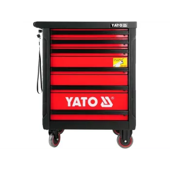 Yato YT-5530 7-zásuvný dielenský vozík oceľový čierna/červená