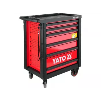 Yato YT-5530 7-zásuvný dielenský vozík oceľový čierna/červená