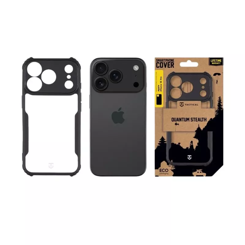 Tactical zadné krytie Quantum Stealth iPhone 18 Pro transparentná/čierna