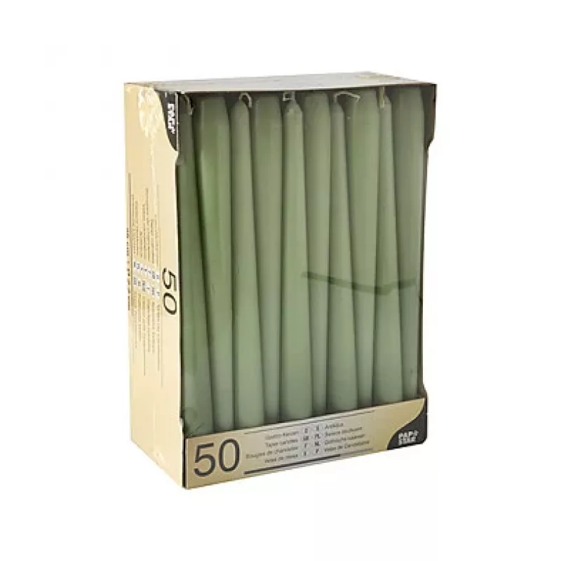 PAPSTAR Stolové sviečky 22 x 250 mm, nefritovozelené, balenie 50 kusov (88341)