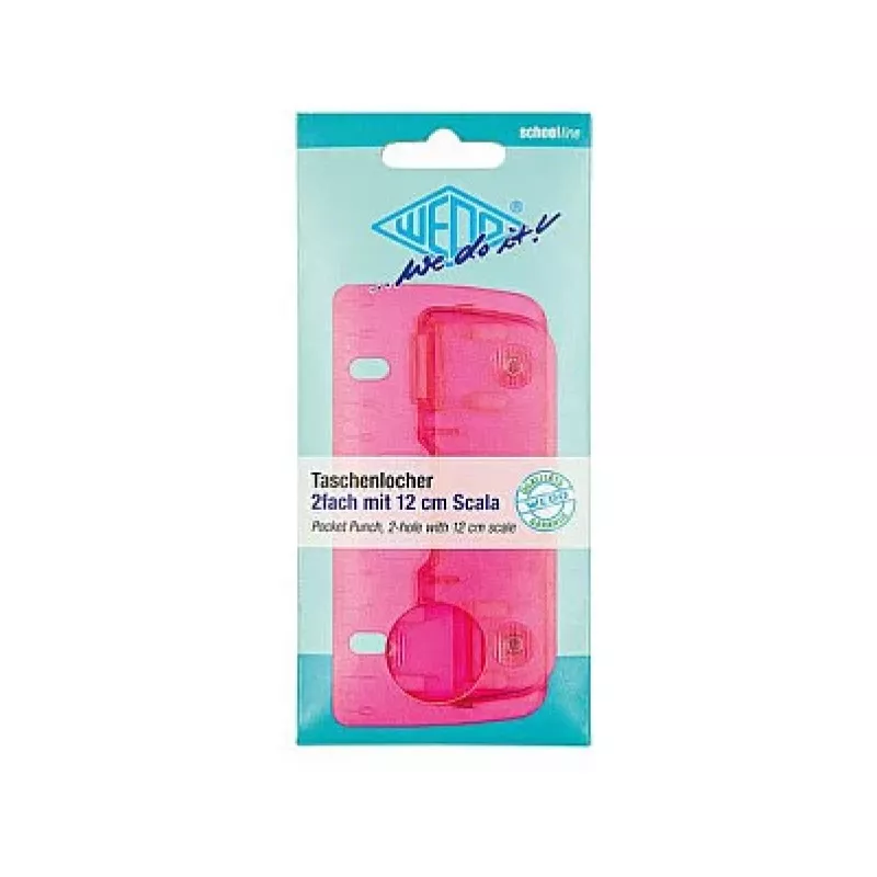 WEDO 67809 Vreckový dierovač, 3 listy, Ice Pink
