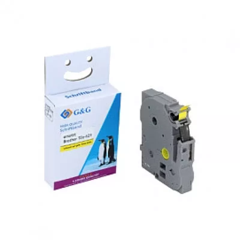 G&G 14976 kompatibilná popisovacia páska 9 mm x 8 m žltá/čierna pre Brother TZe-621