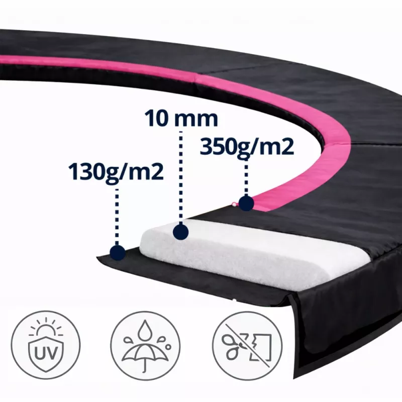 LEAN SPORT kryt pružiny pre športový trampolín 10ft čierno-ružový