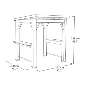 KETER Gazebo Grill 29213898 hliníkový záhradný altánok s pevnou strechou