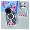 Evelatus Apple iPhone 15 Pro Max puzdro PC+TPU s MagSafe – transparentný kvetinový vzor