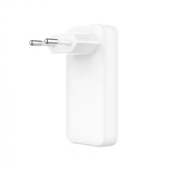 Fixed Slim 2xUSB-C cestovná nabíjačka 65W GaN PD biela