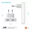 Fixed Slim 2xUSB-C cestovná nabíjačka 65W GaN PD biela