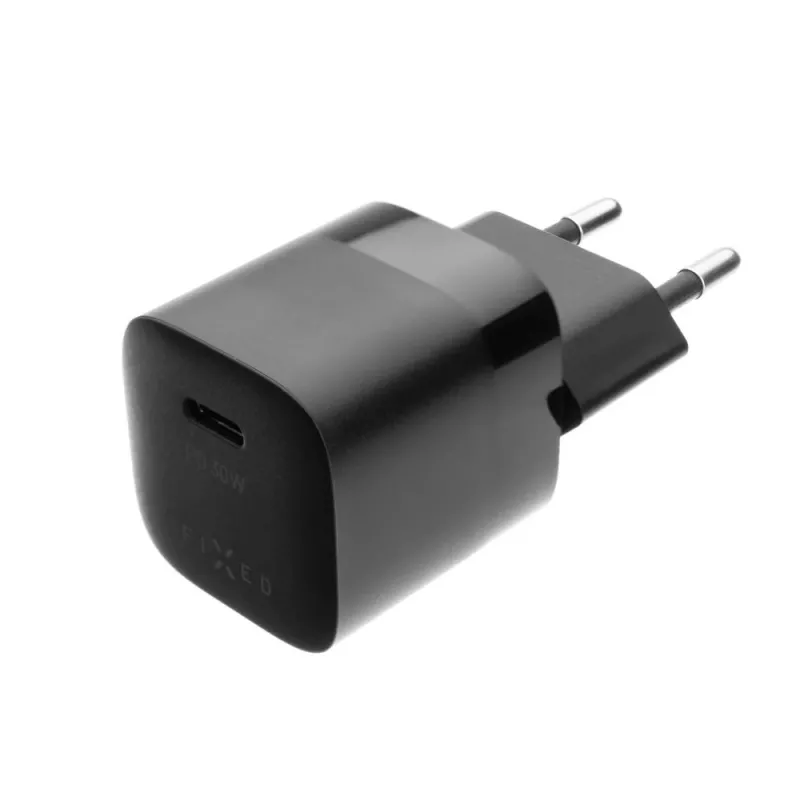 Fixed Mini nástenná nabíjačka s USB-C výstupom a podporou PD, 30W - čierna FIXC30M-C-BK