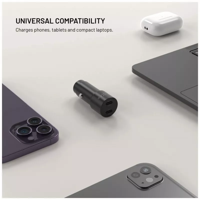 Fixed Dual-USB-C auto nabíjačka 65W PD 3.0
