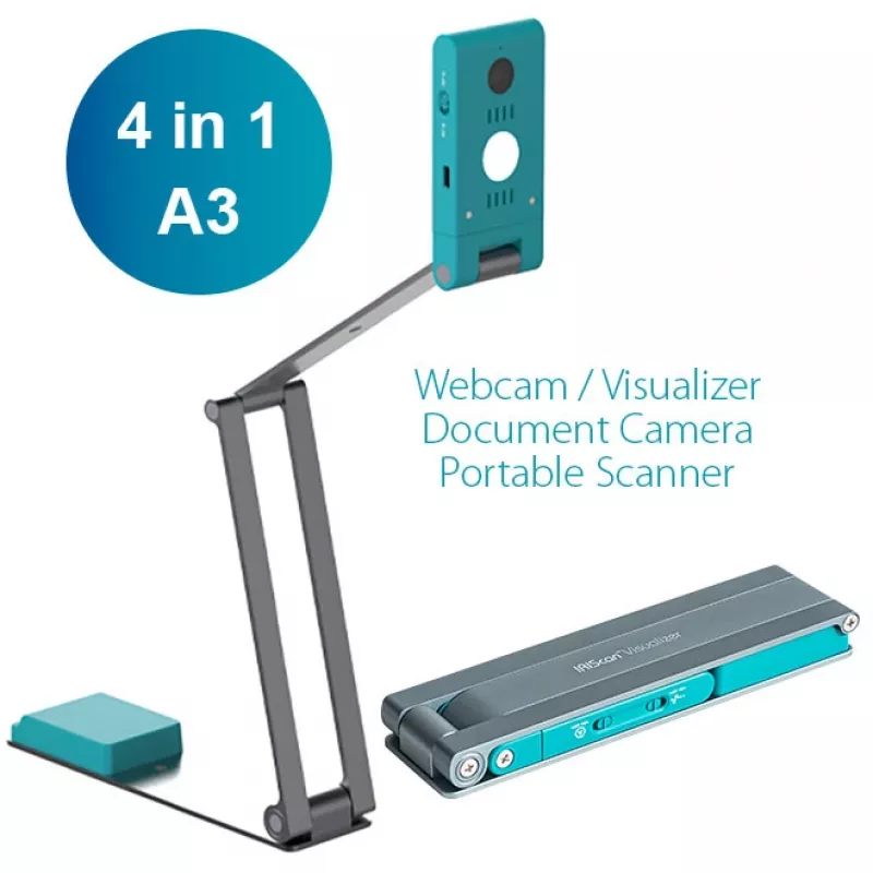 IRIScan Visualizer 7 Dyslexic - A3 stropný skener, 13MP, USB, arktická modrá/strieborná