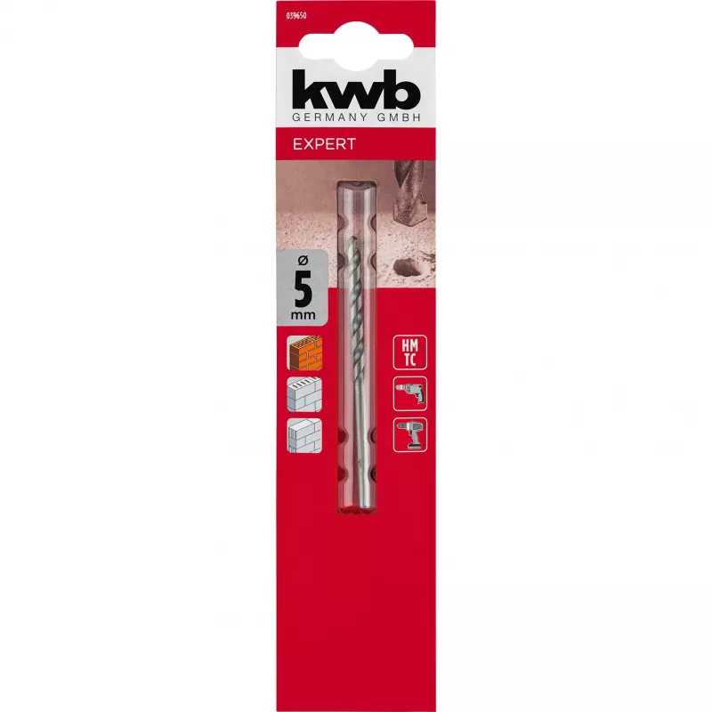 KWB 039650 Vrták do kameňa 5 mm x 75 mm valcová stopka kalená oceľ
