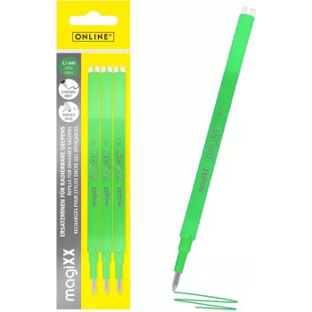 ONLINE magiXX Náplň do gélového pera zelená 0,7 mm 3 kusy (40165/3)