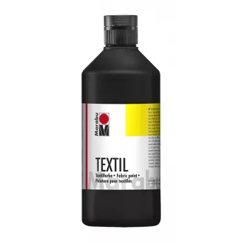 Marabu Textil Textilná farba, čierna, 500 ml, na vodnej báze, pre svetlé textílie, odolná pri praní do 40°C 17160075073
