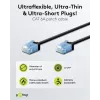 Goobay Ultraflexibilný CAT 6A Slim U/UTP patch kábel, čierny, 0,25 m, extra krátke Snagless konektory 74233