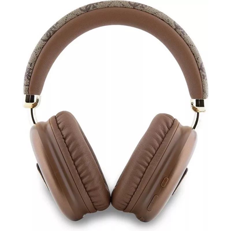 GUESS Bluetooth 5.3 Over-Ear slúchadlá s 4G Triangle logom, hnedé
