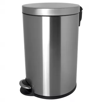 HELIT Classic Pedálový odpadkový kôš 20 L nehrdzavejúca oceľ strieborný Anti-Fingerprint okrúhly s vyberateľnou vnútornou nádobou H2403600
