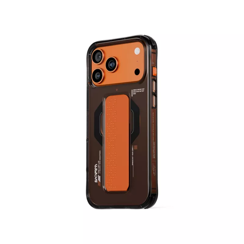 Skinarma Haxa puzdro pre iPhone 17 Pro Max magnetické nabíjanie + grip-stojan grafit