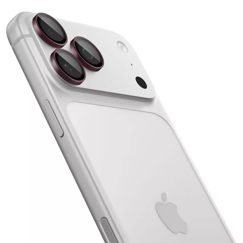 Spigen Optik Pro GLAS.tR EZ FIT ochrana objektívu fotoaparátu balenie 2 ks pre iPhone 18 Pro/18 Pro Max – Dark Cherry