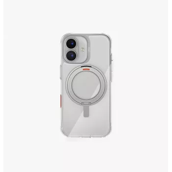 UNIQ Swivix puzdro pre iPhone 17 s 360° otočným stojanom, transparentná