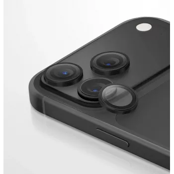 UNIQ Optix Aluguard (DX2) ochrana objektívu fotoaparátu pre iPhone 18 Pro / iPhone 18 Pro Max – čierna s aplikátorom
