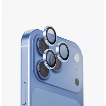UNIQ Optix Aluguard (DX2) ochrana objektívu fotoaparátu pre iPhone 18 Pro / iPhone 18 Pro Max – modrá s aplikátorom