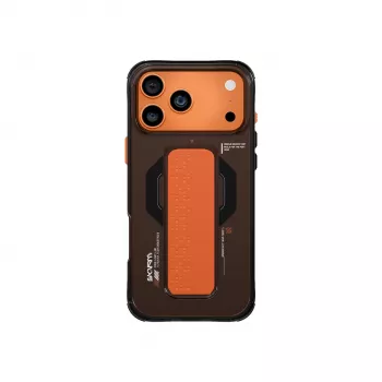 SKINARMA Haxa puzdro pre iPhone 17 Pro s magnetickým nabíjaním a grip-stojanom, grafitová