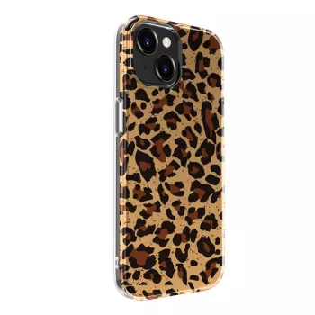 Evelatus EVEAPP15PPDL polykarbonátové puzdro pre Apple iPhone 15, leopardí vzor