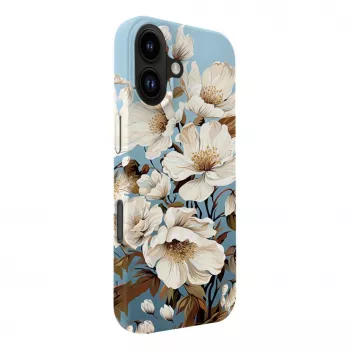 Evelatus Apple iPhone 16 Slim Shell s MagSafe – Custom Print Flower Blue