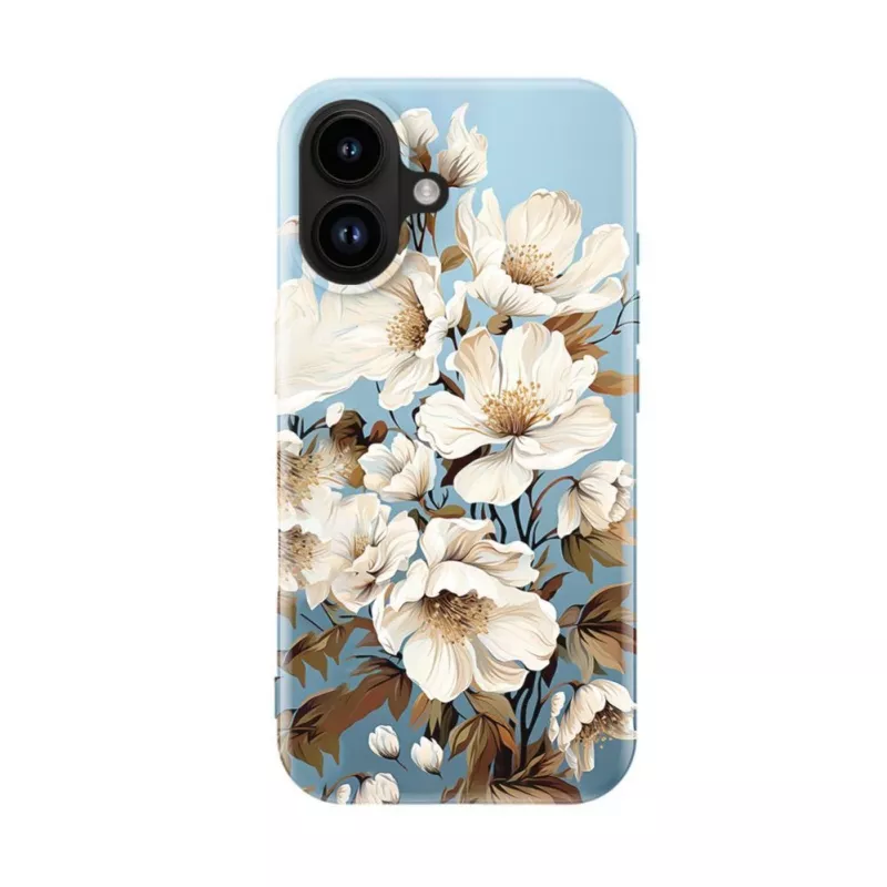 Evelatus Apple iPhone 16 Slim Shell s MagSafe – Custom Print Flower Blue