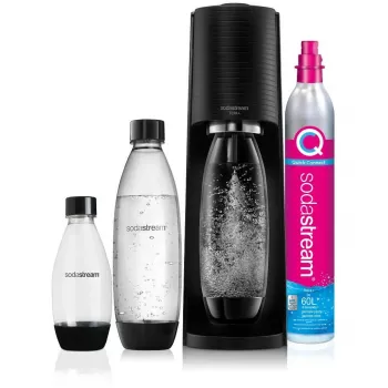 SodaStream Terra Megapack čierny sifón s 3 fľašami a Quick Connect CO2 bombičkou