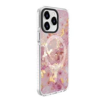Evelatus Apple iPhone 15 Pro PC+TPU puzdro s MagSafe – mramor ružová
