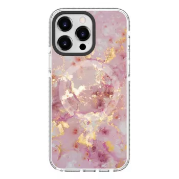 Evelatus Apple iPhone 15 Pro PC+TPU puzdro s MagSafe – mramor ružová