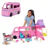 Barbie Dreamhouse Adventures bábkové obytné auto set, mení sa na obytné auto so 7 zónami, 60+ doplnkov, ružová