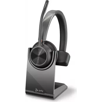 HP Poly Voyager 4300 UC Series 4310 bezdrôtový on-ear headset s USB-C adaptérom a stojanom, certifikovaný pre Zoom 218474-01