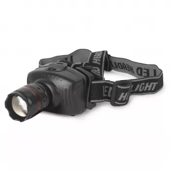 ENTAC EHL-ZOOM-1W-PL Zoom 1W LED čelová lampa, čierna