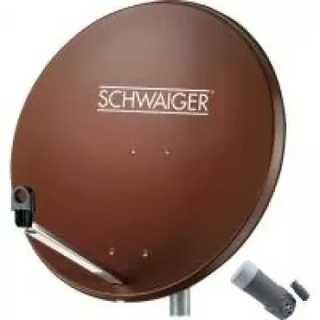 SCHWAIGER 80 cm satelitná anténa sada so Single LNB, tehlová červená