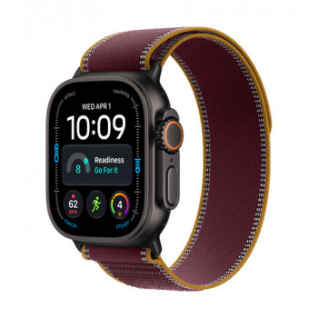 Apple Watch Ultra 4 GPS + Cellular 49 mm titánové puzdro čierna s Trail Loop burgundská – M/L