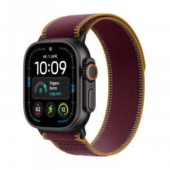 Apple Watch Ultra 4 GPS + Cellular 49 mm titánové puzdro čierna s Trail Loop burgundská – M/L
