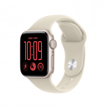 Apple Watch SE 3 GPS 40 mm hliníkové puzdro Polarstern so športovým remienkom pieskový – S/M