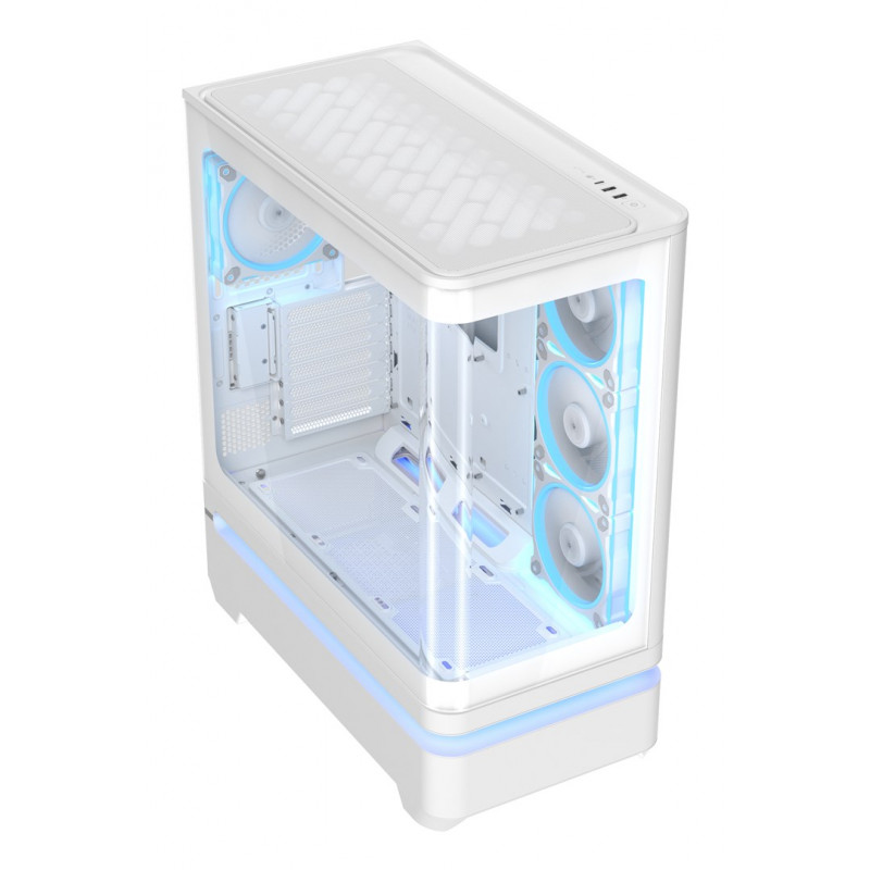 ASUS PRIME AP304 TG ARGB biela ATX Mid-Tower PC skriňa